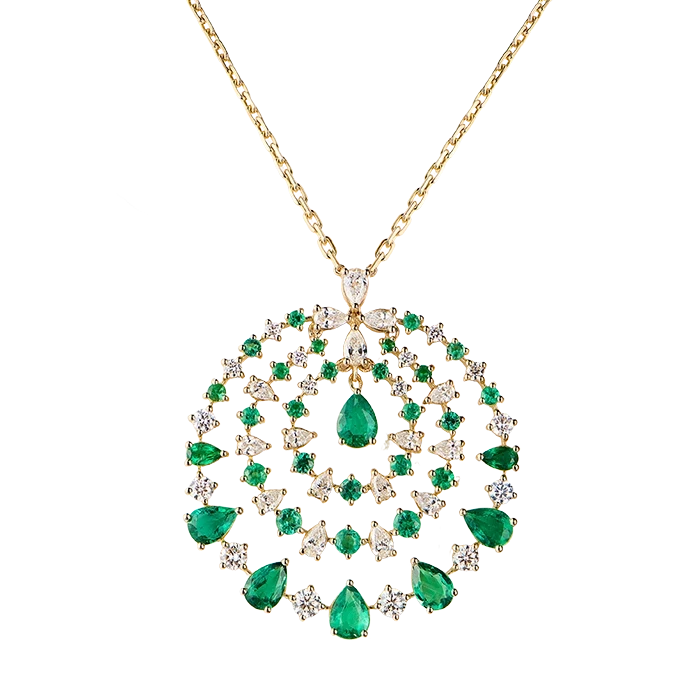 DeRosa EMERALD & DIAMOND NECKLACE N24498996B 1