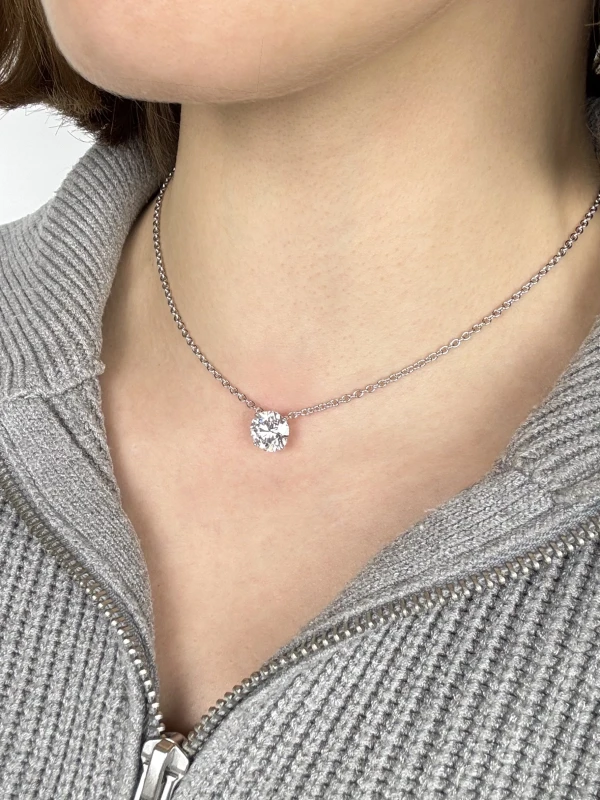 Cartier ROUND DIAMOND 4.01 CT E/VVS2 PENDANT (GIA) CR4.01CT 2