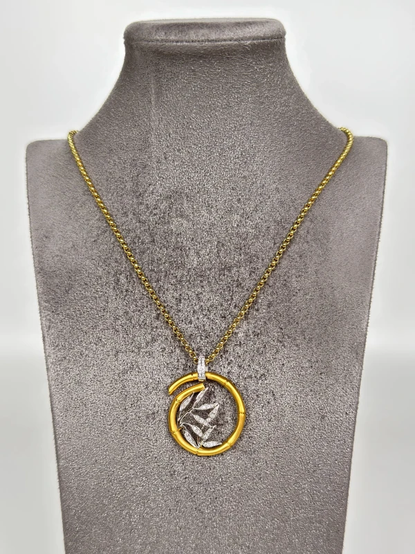 Carrera y carrera  BAMBU ZEU PENDANT, YELLOW GOLD, MEDIUM PENDANT CyC10514 3