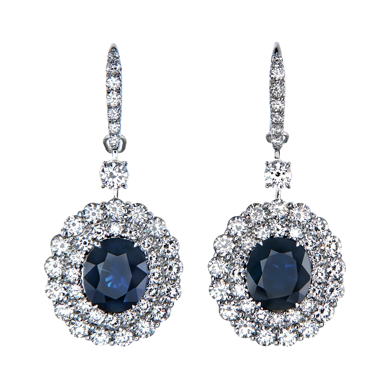RalfDiamonds SAPPHIRE 4.37-4.26 CT EARRINGS (NEW) NN4.37-4.26 CT 1