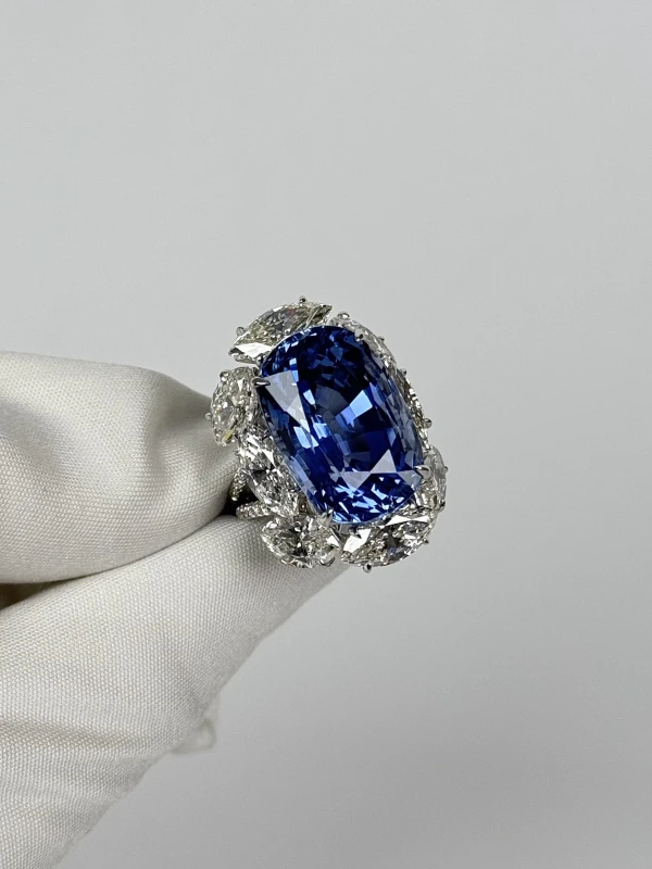 RalfDiamonds SAPPHIRE 23.59 INTENSE VIOLETISH BLUE RING (SIZE 53) RD23.59 3