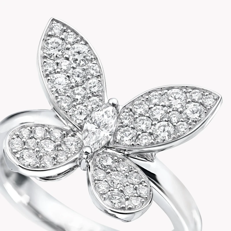 Graff PAVÉ BUTTERFLY DIAMOND SMALL RING (SIZE 52) RGR523 2