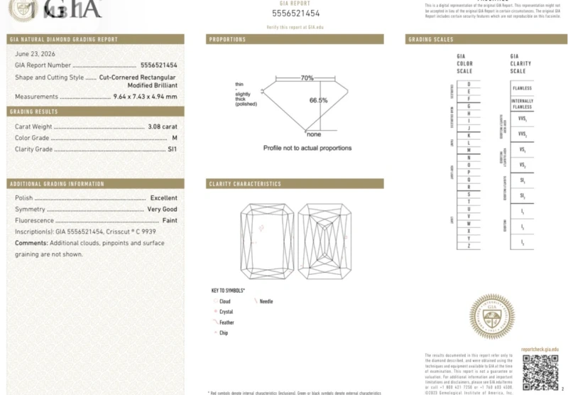 Earrings without a brand RADIANT DIAMOND 3.08 - 3.09 CT M-N/VS1-SI1 EARRINGS (GIA) 5525-3.08-3.09 3