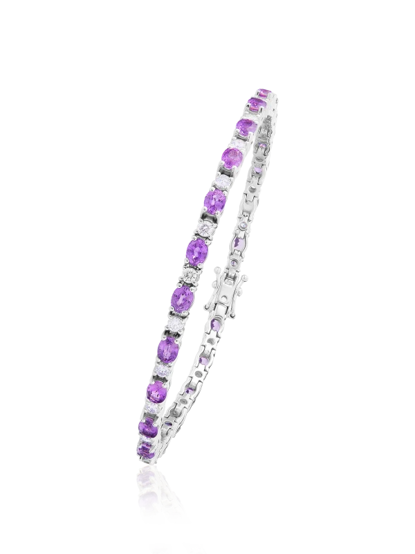 Sapphire 6.18 ct and Diamond 1.04 ct Bracelet (SIZE 17.5)