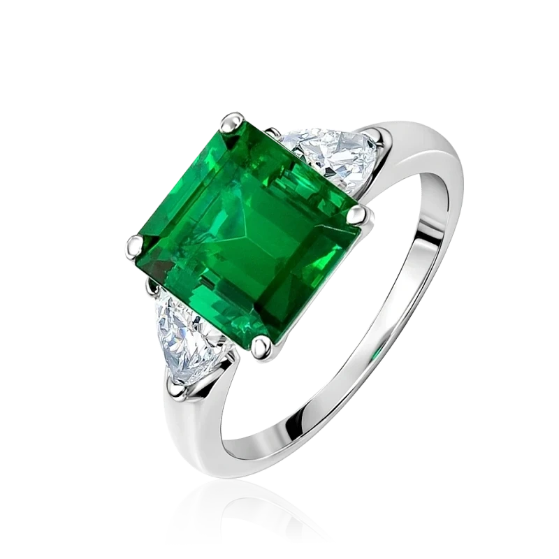 EMERALD 6.46 CT VIVID GREEN RING, COLOMBIA