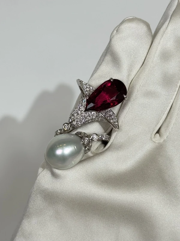 Schreiner TOURMALINE RUBELLITE PEARL SET schreiner 7