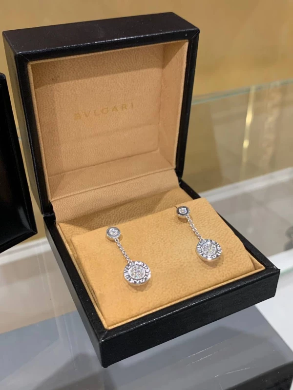 Bvlgari BVLGARI DIAMOND DROP EARRINGS, WHITE GOLD OR857520 9