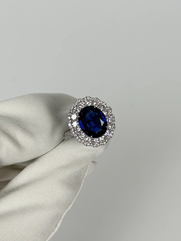 СЕРЬГИ NO NAME SAPPHIRE 6.19 CT AND DIAMOND RING NN6.19CT 3