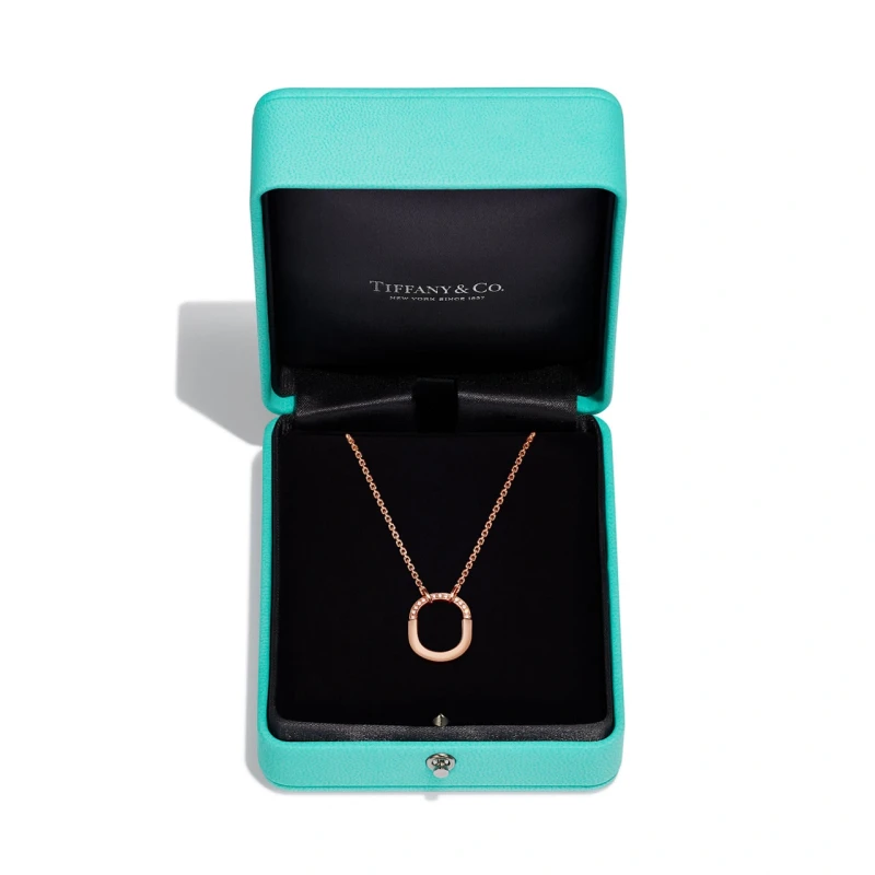 Tiffany & Co Tiffany Lock Small Pendant in Rose Gold with Diamonds 74365760 3