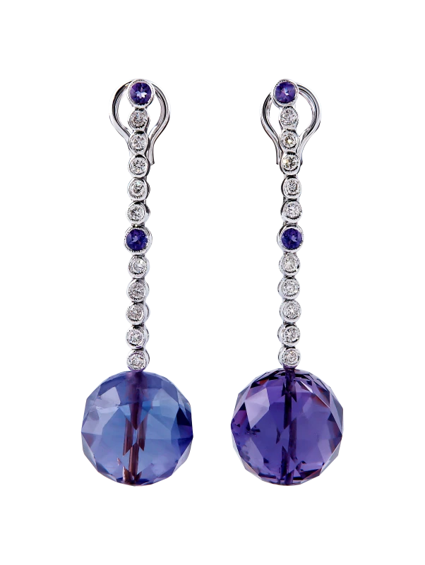 AMETHYST AND DIAMONDS EARRINGS