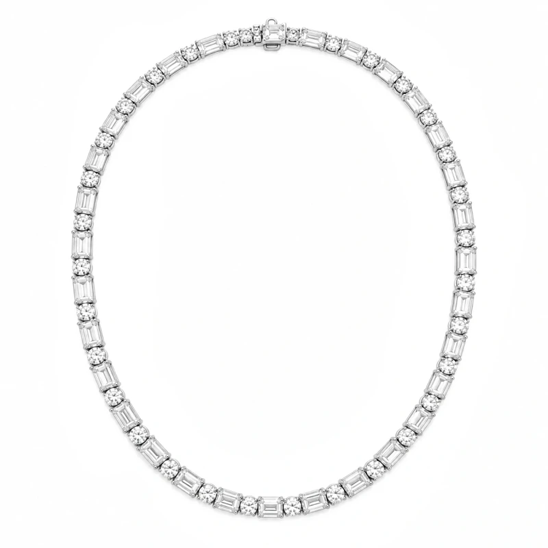 EMERALD & ROUND DIAMONDS 29.00 CT F-G/VVS1-VS2 NECKLACE (GIA)