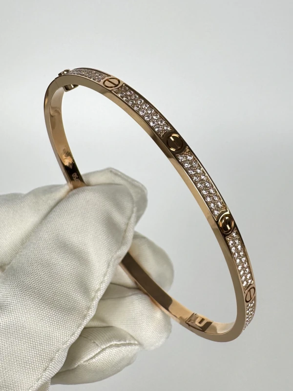 Cartier LOVE BRACELET, SMALL MODEL, PINK GOLD, DIAMONDS (SIZE 16) N6726316 4