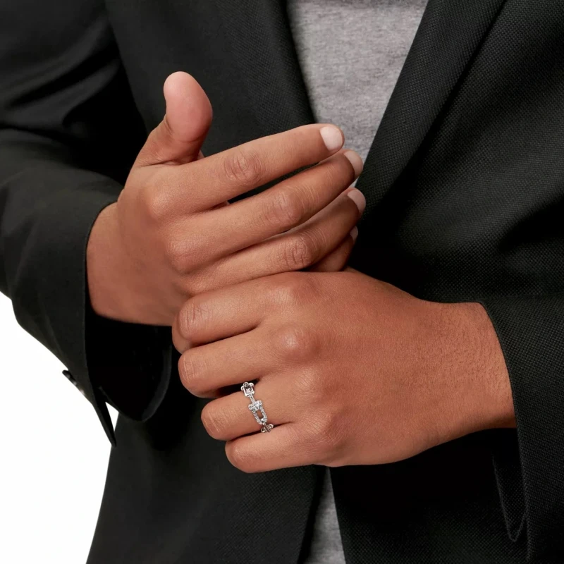 Tiffany & Co Tiffany HardWear Small Link Ring in White Gold with Diamonds (SIZE 55) 72744381 4