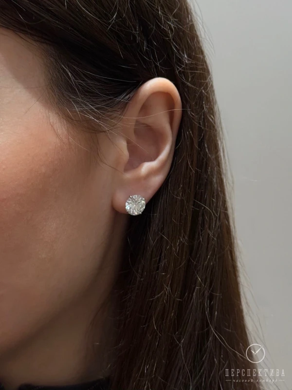 Earrings without a brand ROUND DIAMOND STUD 3.16-3.00 CT G/VS1 (GIA) NN3.16-3.00 CT G/VS1 2