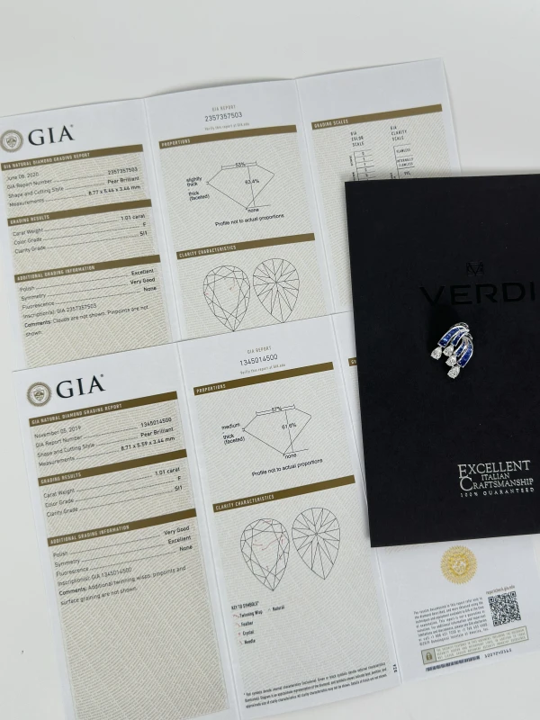 VERDI JEWELLERY СЕРЬГИ С БРИЛЛИАНТАМИ И САПФИРАМИ A78F 6