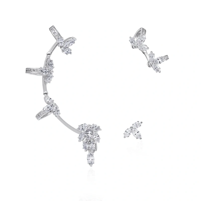 BUTTERFLY CUFF EARRINGS 3.96 CT