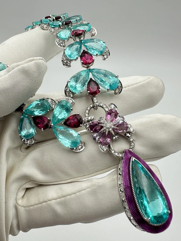 Gucci High Jewelry, Paraiba Tourmalines & Diamond Necklace 25F87 5