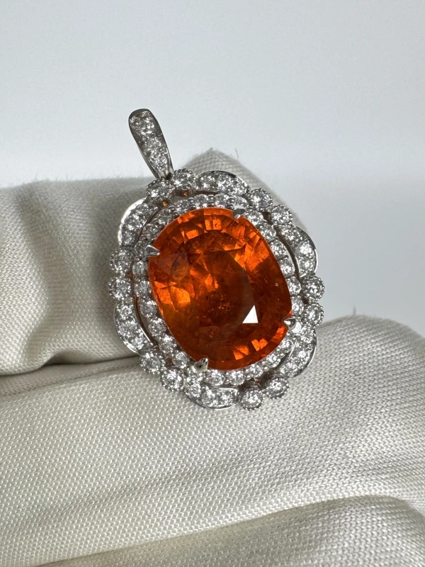Earrings without a brand NATURALE SPESSARTITE GARNET 10.58 CT RING (SIZE 53) NN10.58CT 4