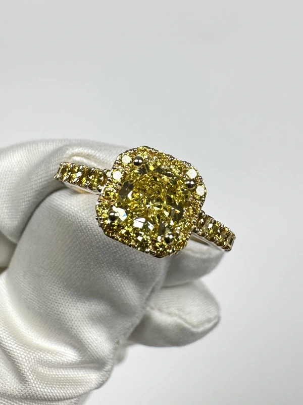 СЕРЬГИ NO NAME DIAMOND RING 1.23 СТ FANCY VIVID YELLOW/VS2 (GIA) NN1.23CT FVY/VS2 4
