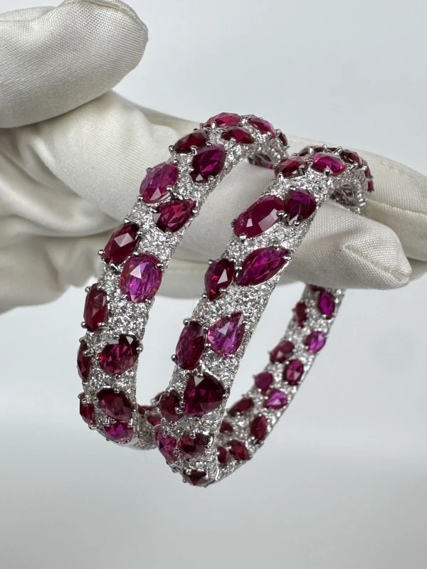 RalfDiamonds RUBY&DIAMOND HOOP EARRINGS RFD32CT 5