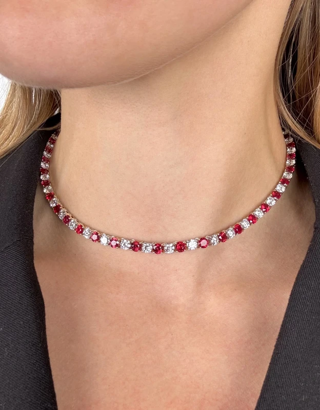 DeRosa RUBIES 15.85 CT "PIGEONS BLOOD" & DIAMONDS 12.19 CT NECKLACE N888293 2