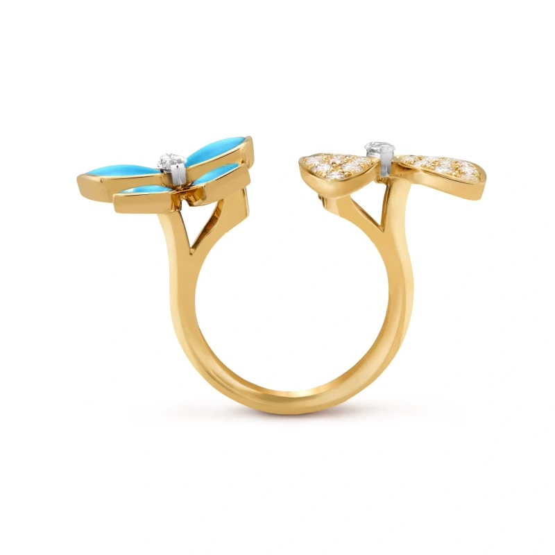 Van Cleef & Arpels Two Butterfly Between the Finger ring (SIZE 51) VCARP7UZ51 4
