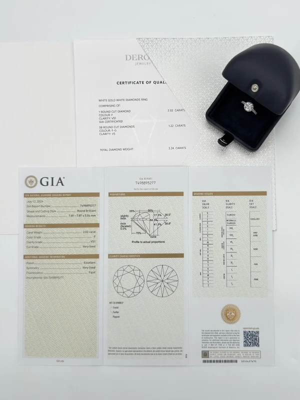 DeRosa ROUND DIAMOND 2.02 CT F/VS1 RING (GIA) R446202 4