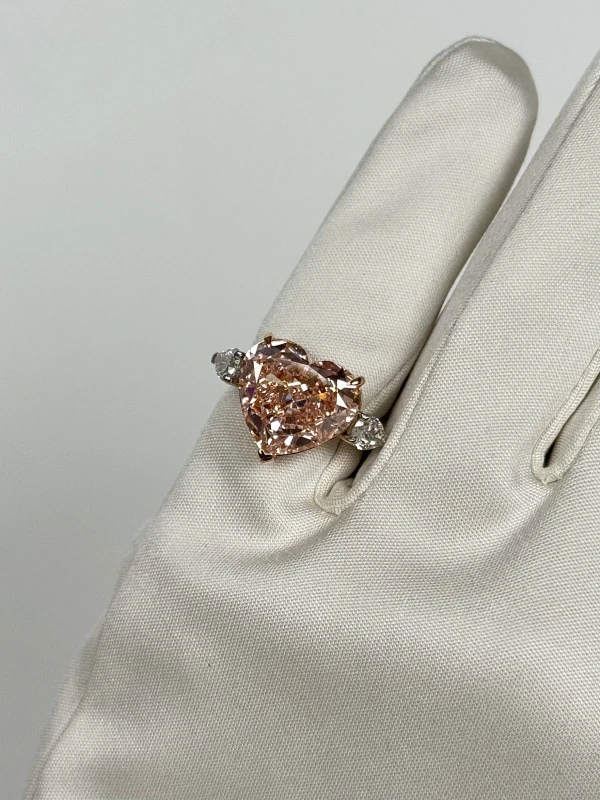 Earrings without a brand DIAMOND 10.36 CT FANCY ORANGY PINK (TREATED) RING (GIA) NN10.36CT FOP/VS2 5
