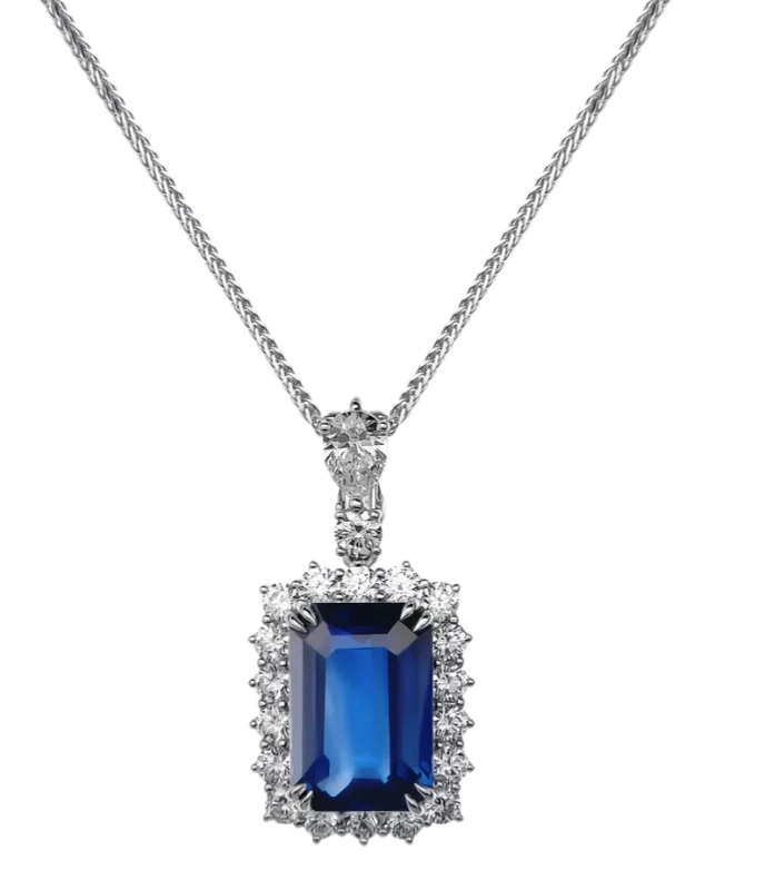 OCTAGONAL SAPPHIRE 5.02 CT ROYAL BLUE PENDANT