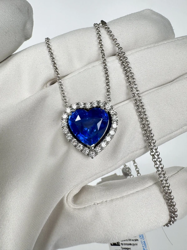 No name HEART SAPPHIRE 10.11 CT PENDANT (GRS) NN10.11CT SAP 4