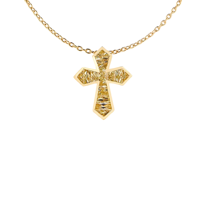 RalfDiamonds DIAMONDS 2.31 CT FANCY YELLOW/VVS-VS CROSS PENDANT RFD 2.31 CT 1