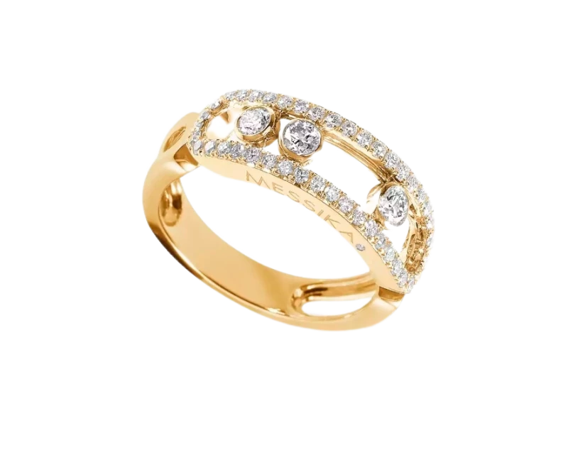 MOVE CLASSIQUE PAVÉ DIAMOND RING (YELLOW GOLD) SIZE 53