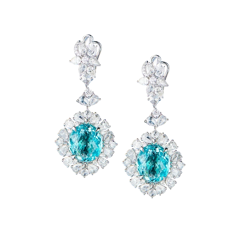 Earrings without a brand PARAIBA TOURMALINE 4.83-5.78 CT (NEON BLUE) EARRINGS NN 4.83-5.78 CT 1