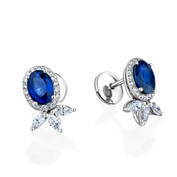 Earrings without a brand С  САПФИРАМИ 1.8 CT 1.8 CT