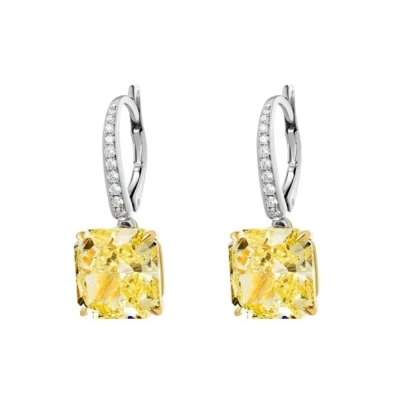 DIAMOND EARRINGS 2.49-2.32 CT FANCY YELLOW/VS (GIA)