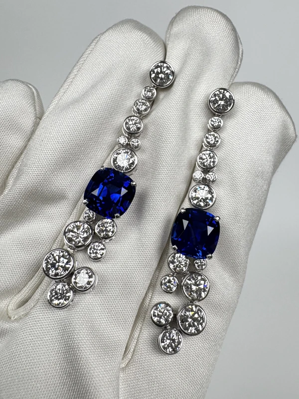 GRAFF SAPPHIRES 9.46 CT & DIAMOND EARRINGS GE9.46CT 4