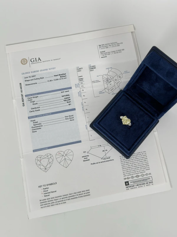 No name HEART DIAMOND 9.01 CT FANCY YELLOW/SI1 (GIA) NN 9.01 CT FY/SI1 6