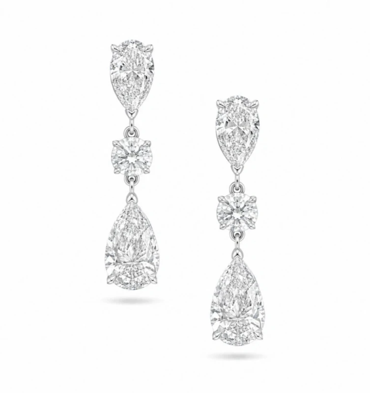 PEAR DIAMONDS EARRINGS 3.22 CT GIA