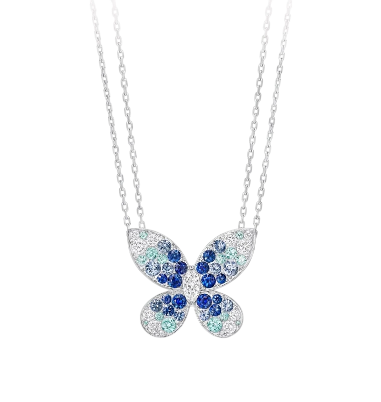 Butterfly Sapphire, Tourmaline and Diamond Pendant