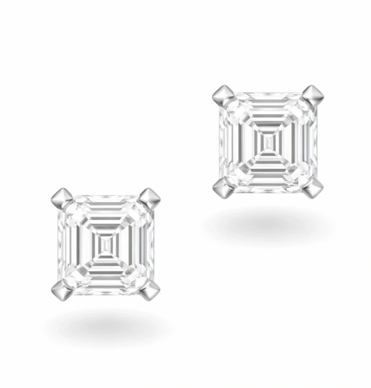SQUARE EMERALD DIAMOND EARRINGS 4.04 CT (GIA)