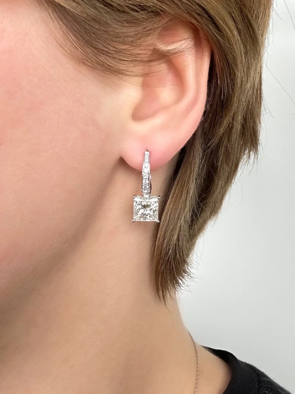 СЕРЬГИ NO NAME PRINCESS DIAMOND 3.01-3.05 ct H/VS1-VVS1 EARRINGS (GIA) NN3.01-3.05ct H/VS1-VVS1 GIA 5