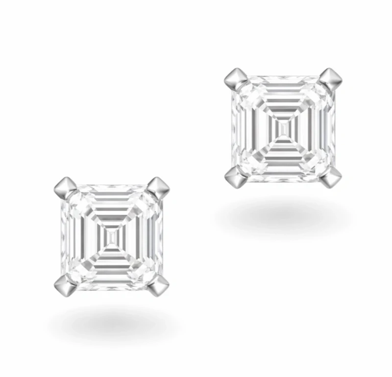 SQUARE EMERALD DIAMOND EARRINGS 1.03 CT GIA