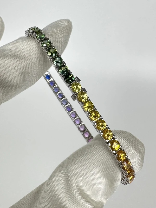 DeRosa MULTICOLOR SAPPHIRE 8.81 CT BRACELET (SIZE 17) B767980 3