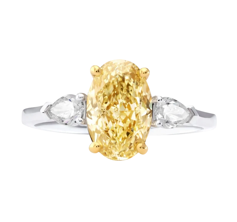 OVAL DIAMOND 1.53 FANCY YELLOW/VS2 RING (GIA)