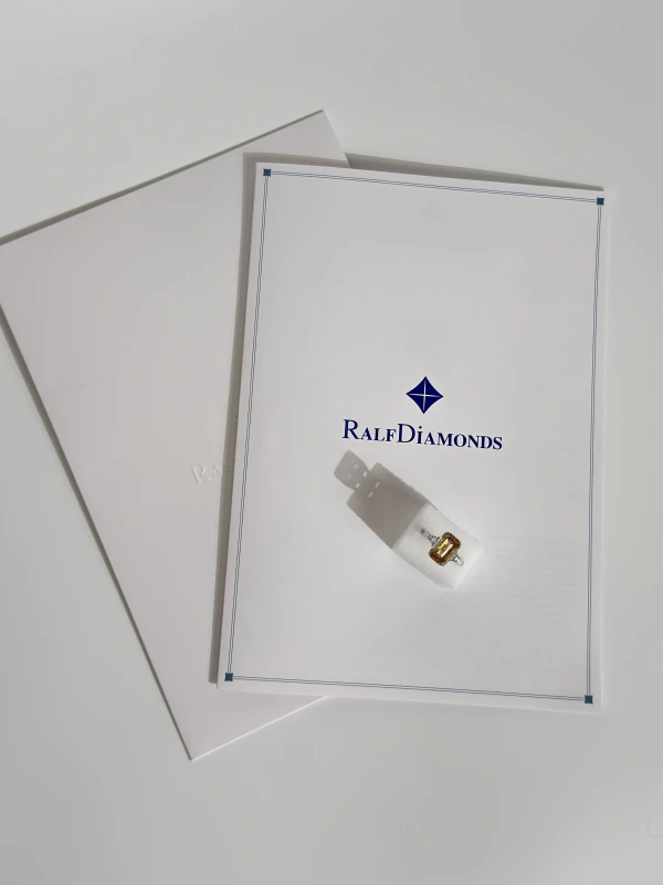 RalfDiamonds EMERALD DIAMOND 5.02 CT FANCY YELLOWISH BROWN/SI RING RDR5.02 5