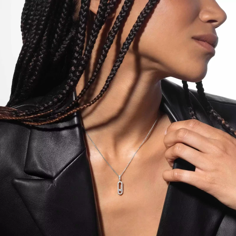 MESSIKA MOVE UNO PAVÉ LM White Gold Diamond Necklace 12058-WG 2
