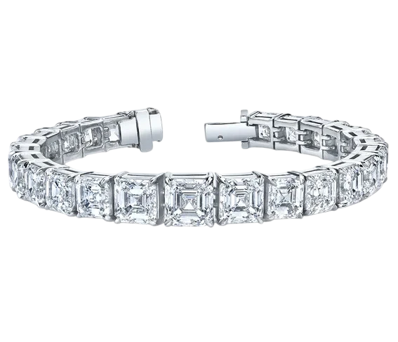 SQUARE EMERALD  31.41 CT E-F/VVS1-VS2 BRACELET (GIA)