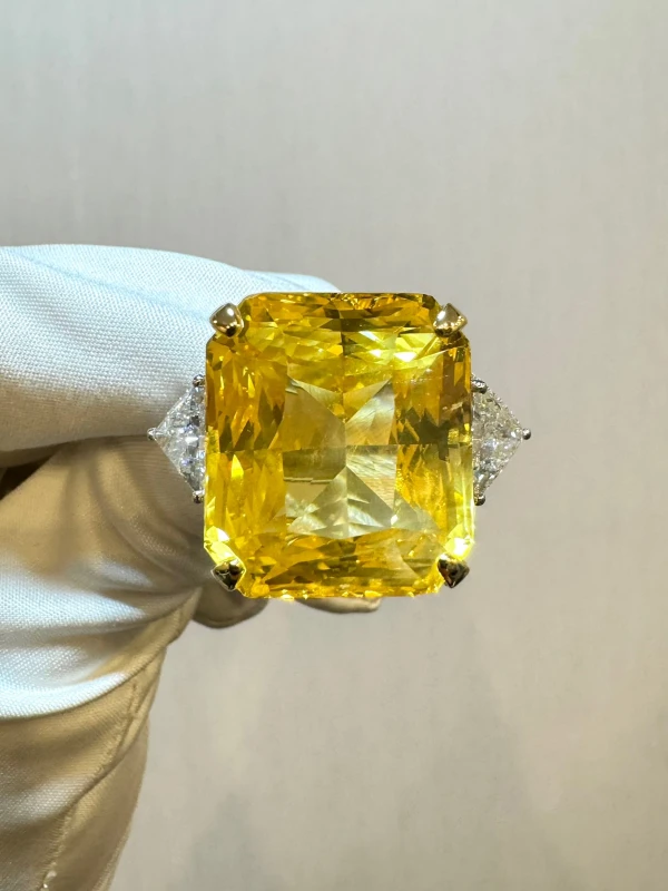 СЕРЬГИ NO NAME YELLOW  SAPPHIRE 61.47 CT RING (SIZE 56) NN2015 3
