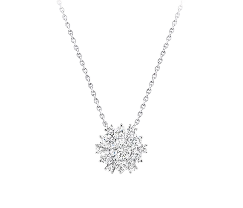 Round Diamond Cluster Pendant