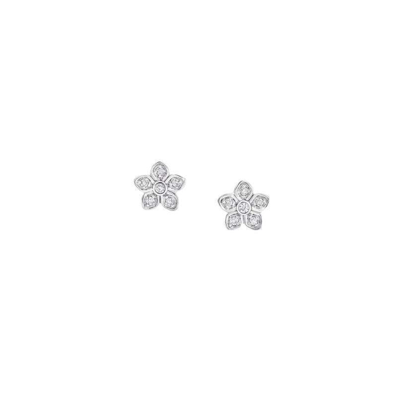 Wild Flower Diamond Petite Pave Stud Earrings